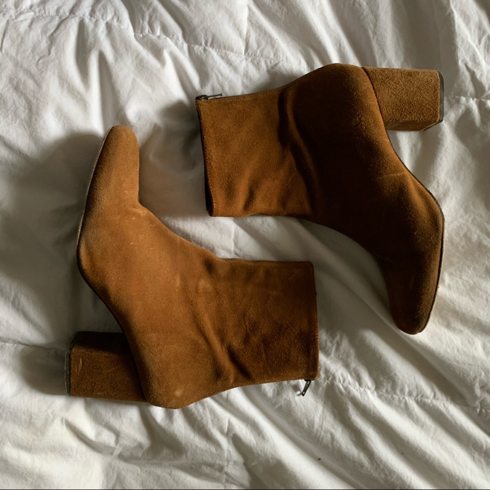 Free People Brown Suede Heeled Boots Size 40.5